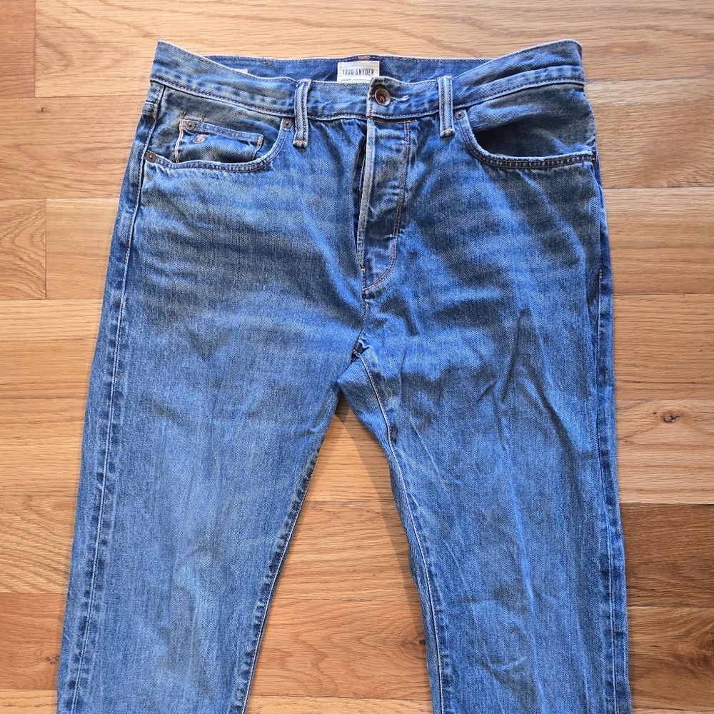 Todd Snyder Slim Selvedge Jeans in Vintage Denim wash, 32x32